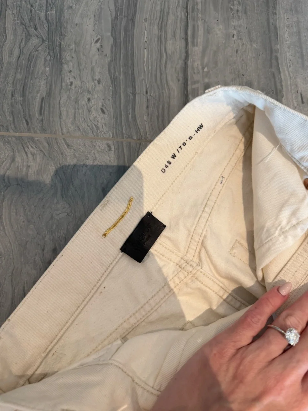 Saint Lauren Current Season Size 24 Jeans Cream